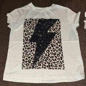 Kids Leopard Print Lightning Bolt T-Shirt
